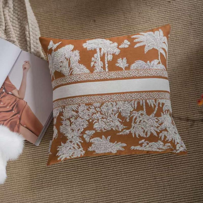 New Oat Color High End Geometric Jacquard Cushion Cover Double-Sided Modern Light Luxury Pillow Covers Decorative Decor Home