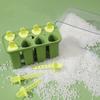 Flippy Ice Cream Mold Set 8 Packs Silicone Popsicle Molds Homemade Ice Cream and Frozen Juice Molds 13 x 10 x 6.5 cm Green