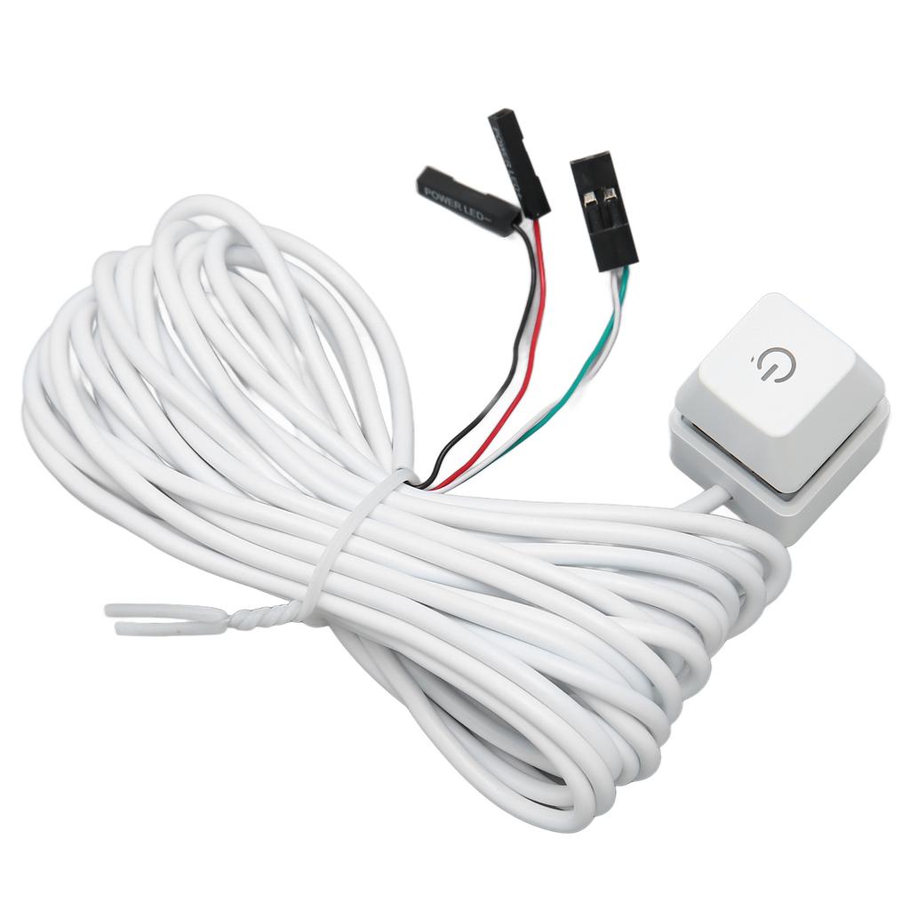 PC Power Switch White Mechanical Key Blue Switch Backlit Plug and Play PC Power Button for Desktop Office Gaming Blue