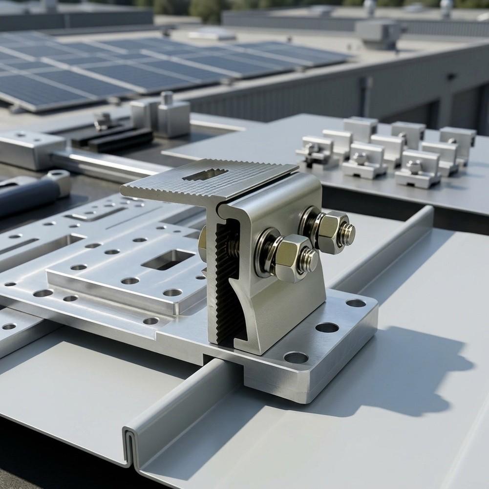 Aluminum Alloy PV Roof Fold Clamps For Solar Panel Mounting Weather Resistant Racking Bracket Solar Panel Racking Fixtures