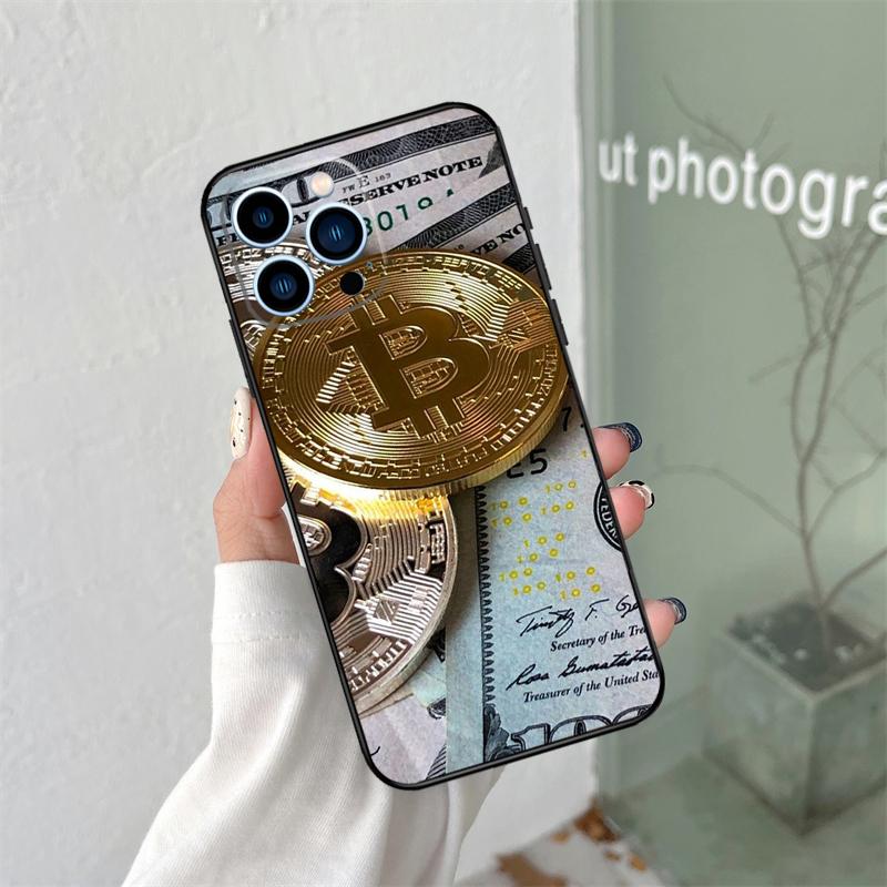 Bitcoin BTC Silicone Soft Case For iPhone 17 Air 11 15 16 14 Pro Max 12 13 Mini 16 Plus 16e Back Cover