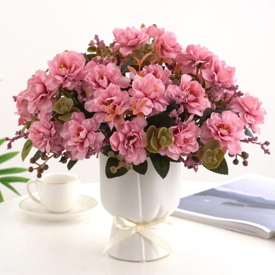 Artificial Flower Non-Fading No Watering Full of Vitality Decorate 5 Branches Exuberant