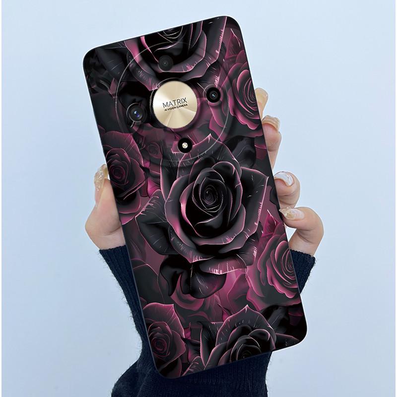 For Honor Magic5 Lite 5G Case Simplicity flower Silicone Soft Back Cases For Magic6 Lite 5G Cover Magic 5Lite 6Lite Bumper Shell