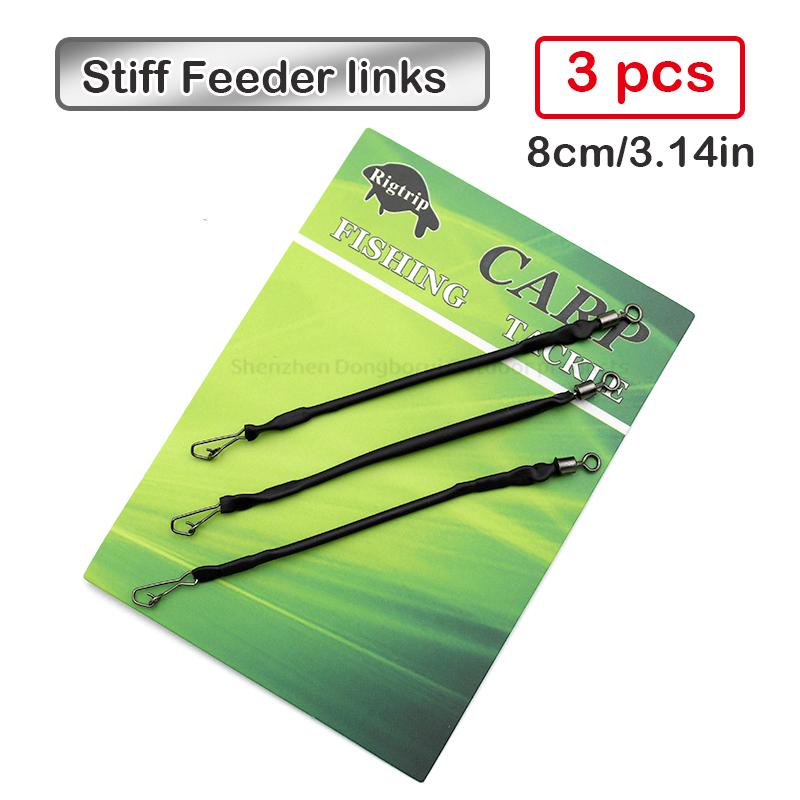 3pcs Carp Fishing Accessories Stiff Feeder Links 6/8cm Crimped Wire Rope For Fishing A Free-Running Rig Terminal Tackle