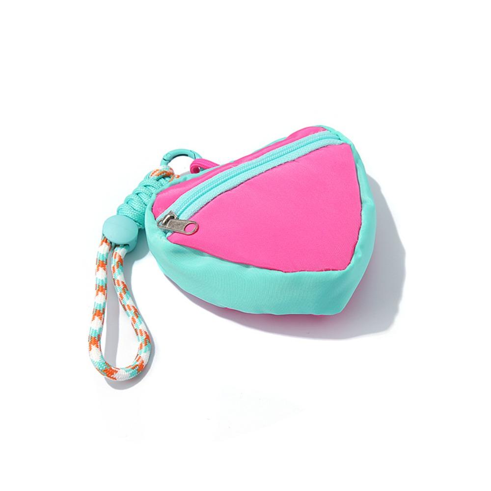 Fashion Colorful Love Heart Storage Bag Zipper Anti Loss Earphone Bag Backpack Pendant