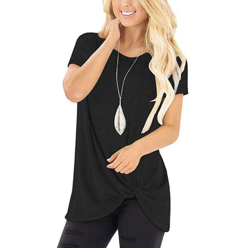 Stylish Women's Tunic Tops Short Sleeve Summer Loose Blouse Plus Size Shirt T-shirt