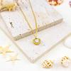 French 18K Gold Mother Shell Love Necklace, Retro Light Luxury Exquisite Jewelry, Wind Collarbone Neck Chain
