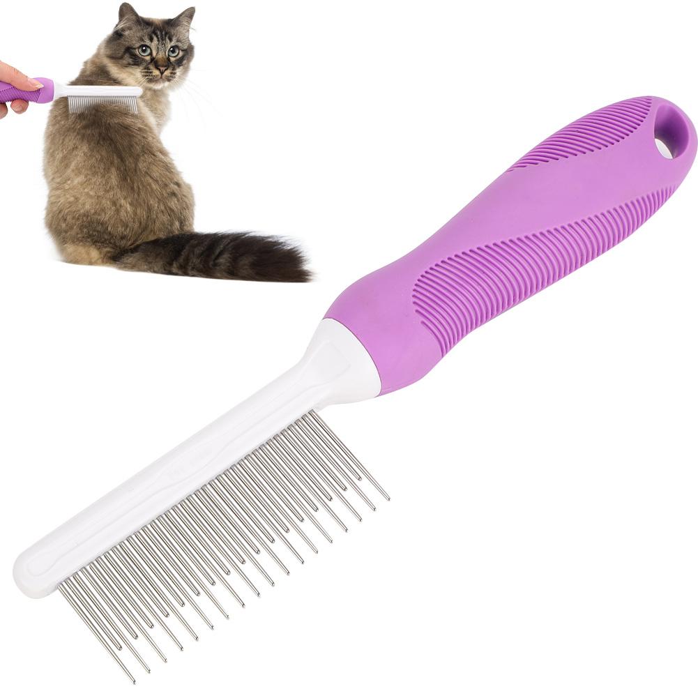 Haustier Hund Katze Öffnungsknoten Schwebender Haarentfernungskamm Friseurwerkzeug Zubehör mit rutschfestem Griff