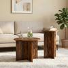 Side Table Set 2 pcs Smoked Oak Wood Based Material
