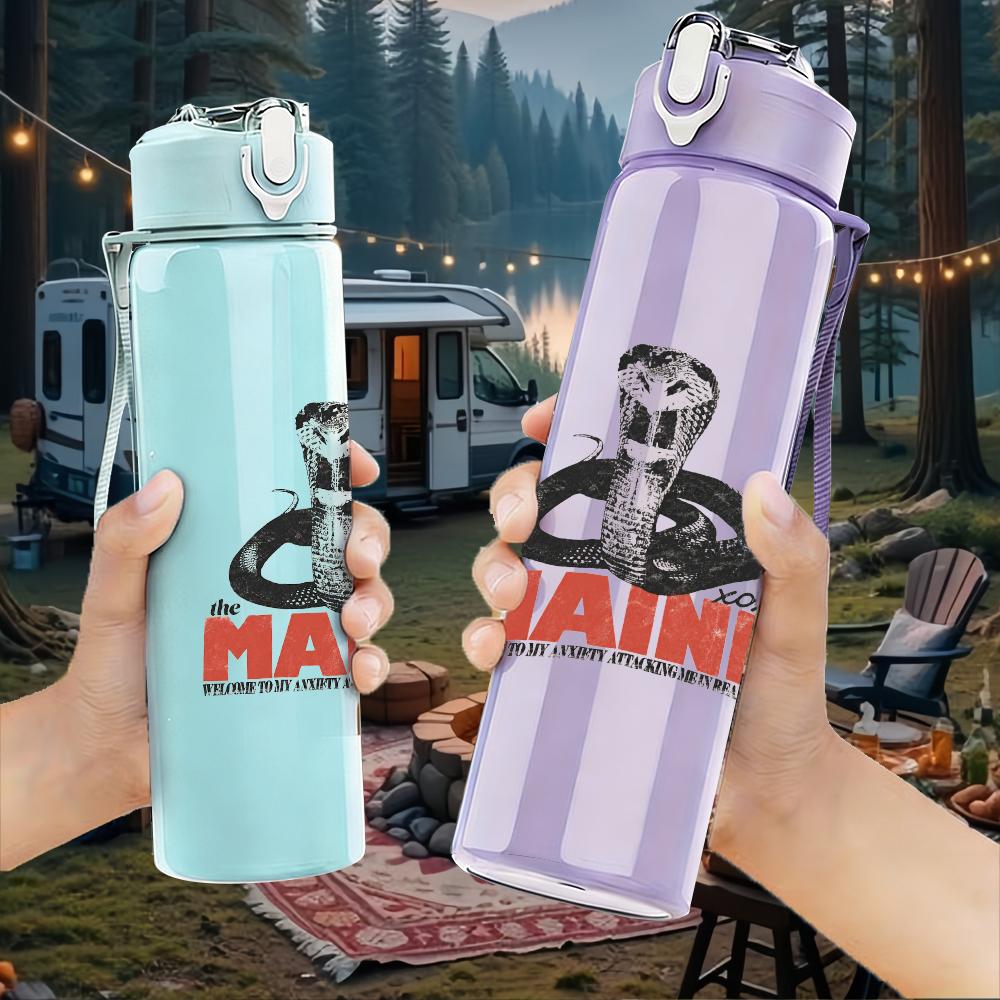 1PC Maine Lobster Minimalist Text Print 750ml Portable Sports Water Bottle Leakproof Gym Outdoor Travel Drink Cup