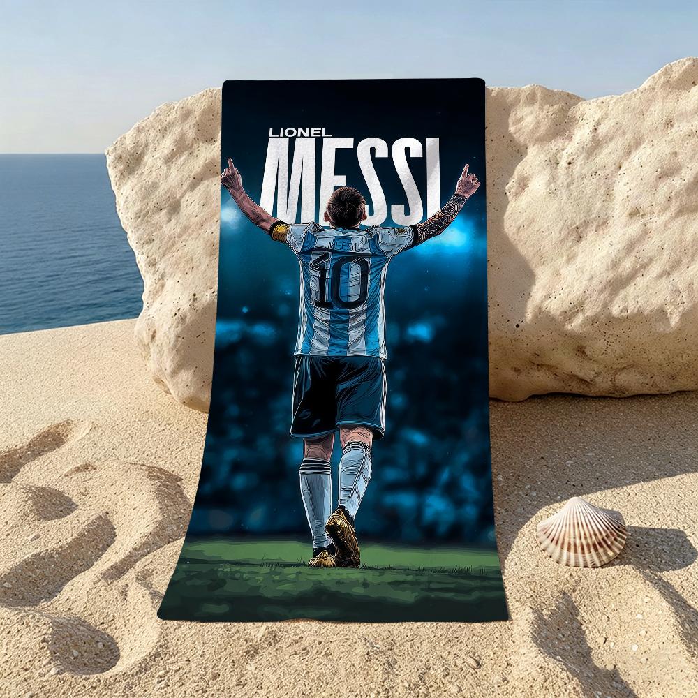 Football Ball King L-Lionel M-Messi Towel For Beaches Yoga Studios Gyms Hot Springs Swimming Pools And Picnics