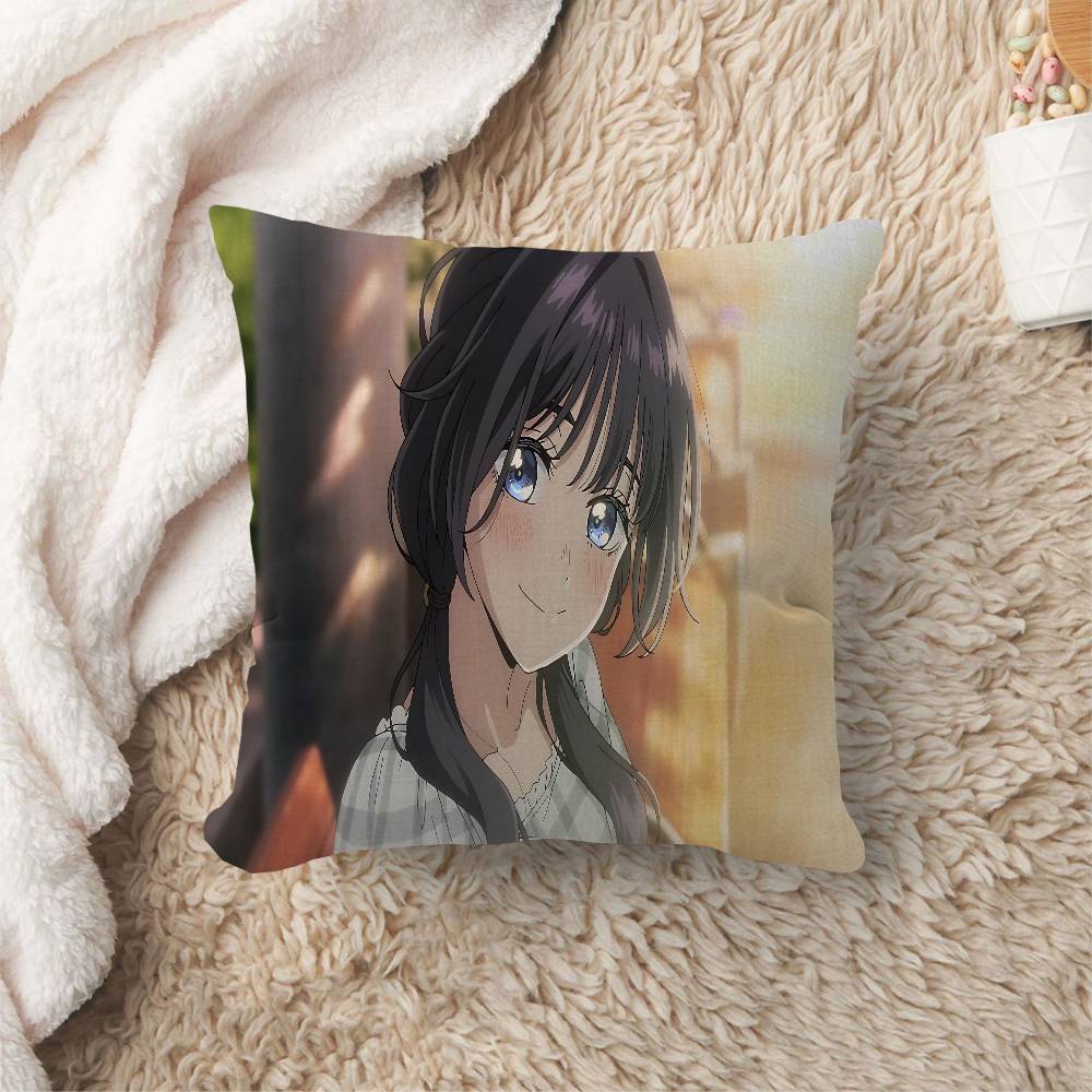 Anime T-The Fragrant Flower Blooms With Dignity Pillow Cushion Cover Pillowcase Living Room Sofa Home Decor Customized