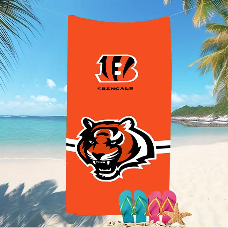 Beach Towel with Cincinnati Bengals LOGO Pattern - Soft,absorbent,machine Washable Lightweight&Modern,swimming,Travel Essentials