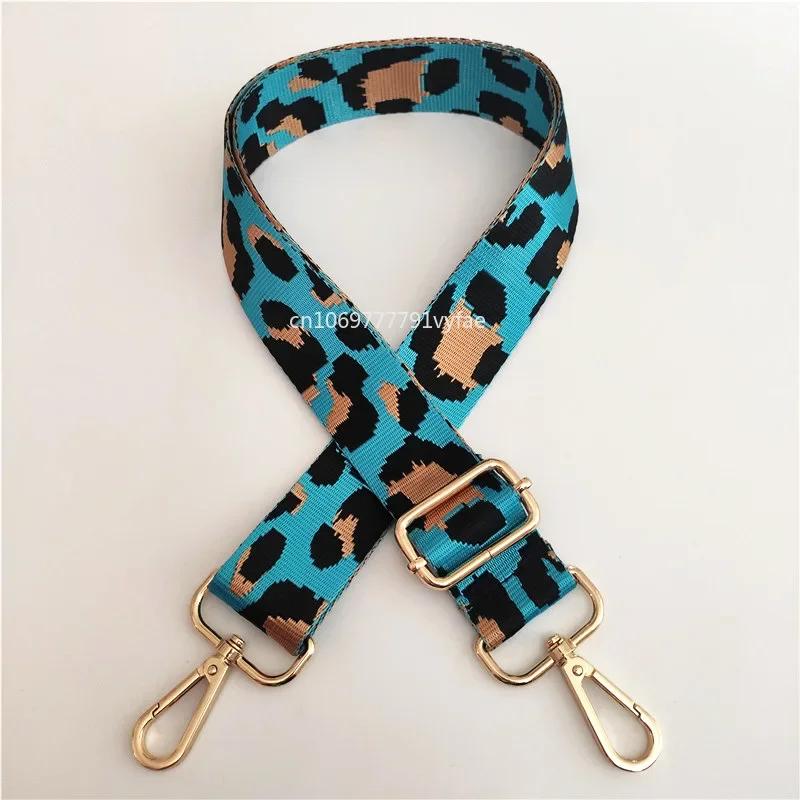 Women 3.8cm Wide Colorful Bag Strap Band Leopard Shoulder Crossbody Straps Female Nylon Adjustable Bags Belt Accessory