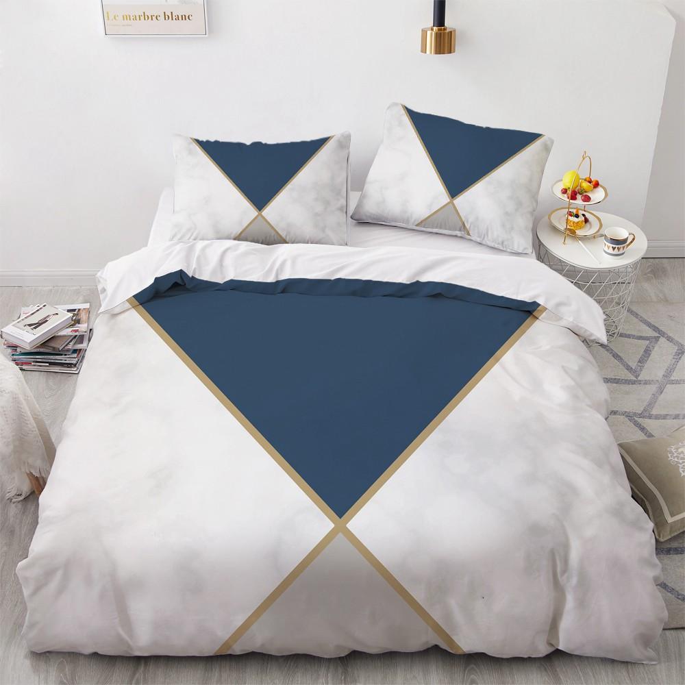 Enkla sängklädesset 3D Marmorering Påslakan Täcke Örngott King Queen Full Double Single Hemtextil