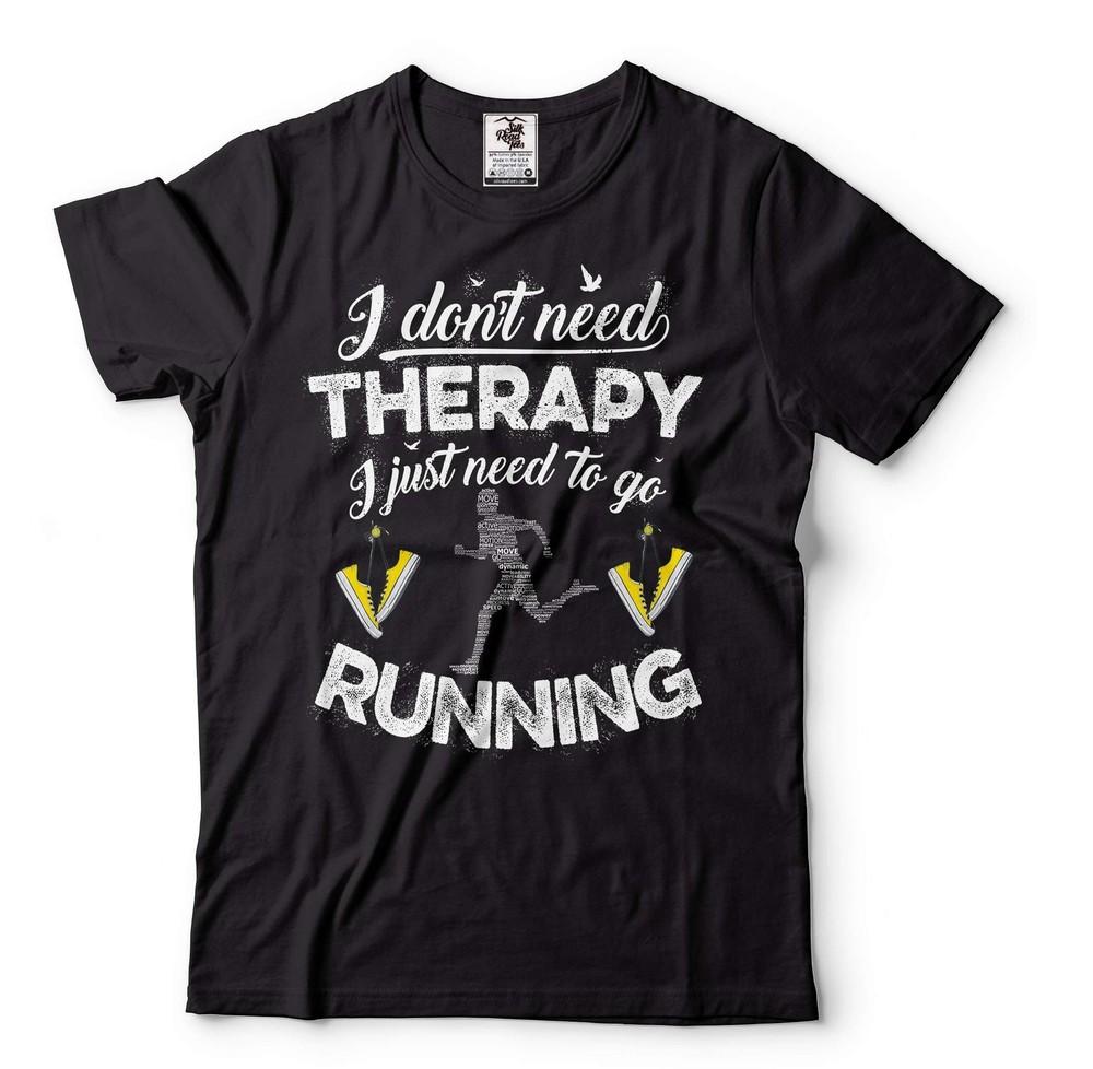 Running Tee Running Therapy Shirt Runner Shirt Running Gifts Running Lover Gift Unisex T-Shirt L