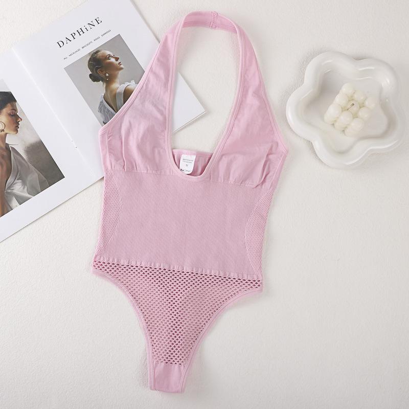 Sexy Sleeveless Jumpsuit for Women New Arrival Fashionable Women's Garment Halter Neck Slimming Waist Nude-Effect Jumpsuit