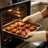 2Pcs Thickened Oven Mitts Heat-Resistant Kitchen Gloves Microwave Baking Gloves Machine Washable Essential Kitchen Tool for Hot Dishes