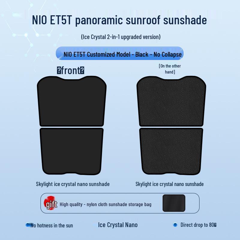 Eiskristall-Sonnendach für 2023 NIO ET5T: Wärmedämmung, Sonnenschutz, Privatsphäre und Lichtblockierung.