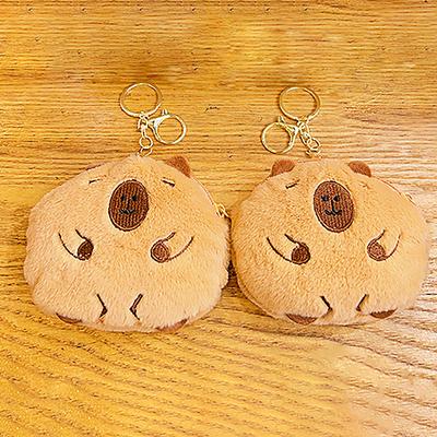 Kawaii Capybara Plush Coin Purse Lovely Cartoon Money Change Pouch For Girls Mini Plush Wallet Earphone Storage Bag