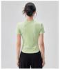 Women's Versatile Half-Zip Pilates Slimming Short Sleeve T-Shirt
