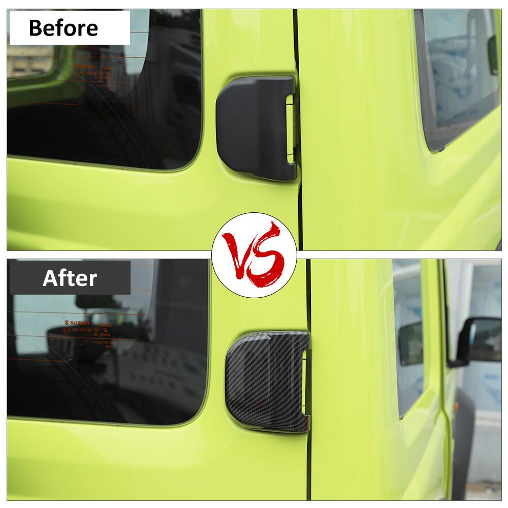 Carbon Fiber Rear Door Tailgate Hinge Cover Trim Bezels For Suzuki Jimny 2019+