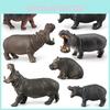 Wild Animal Pvc Hippo Model Set For Kids And Collectors