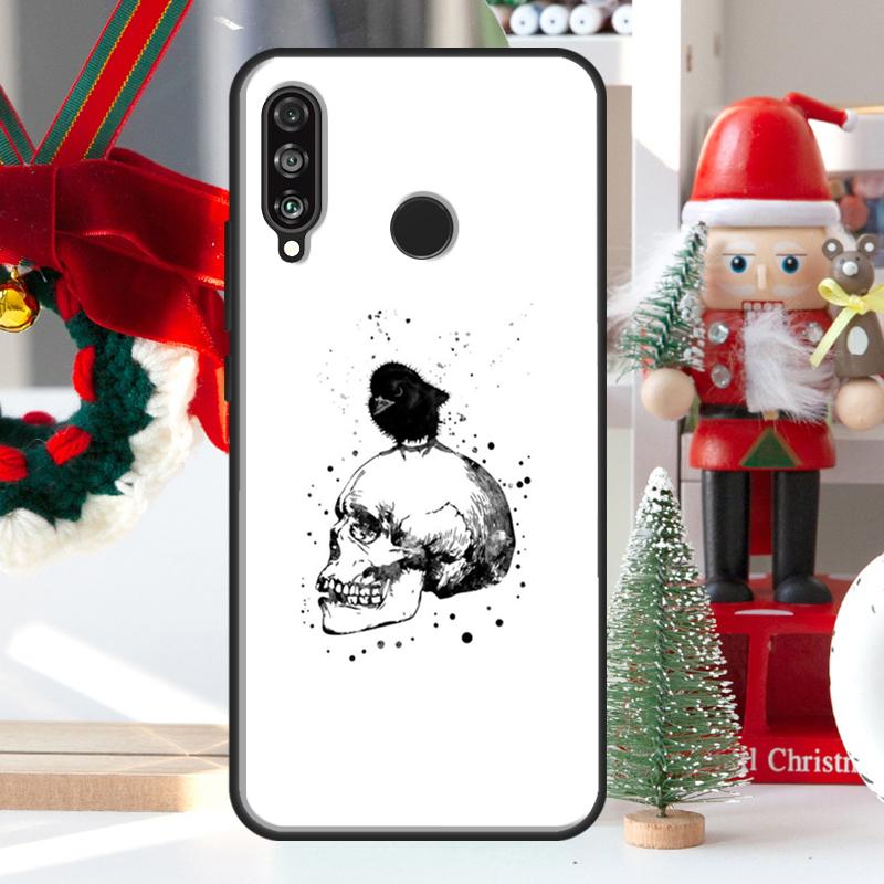 Raven Skull For Huawei Nova 9 10 SE 11 Pro Y60 Y70 Y90 Y61 Y91 Y72 Y73 12i 11i 8i P20 P30 P40 Lite Case