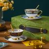 European Ceramic Bone China Coffee Cup Saucer Set Retro British Afternoon Tea Set Premium Gift Box 2025 New