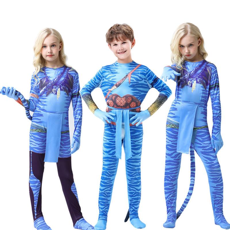 Avatar 2 Halloween Cosplay Bodysuit For Adults And Kids In Soft Milk Silk Fabric