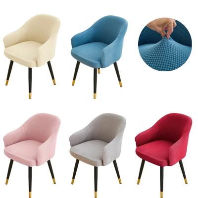 1PC Polar Fleece High Arm Chair Cover Anti-slip Office Chair Slipcover Elastic Dining Chair Seat Protector Living Room Kitchen