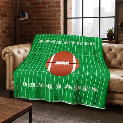 Rugby Field American Football Sport Flannel Blanket Soft Warm Throw Blanket for Bedroom Living Room Bed Travel Camping Picnic