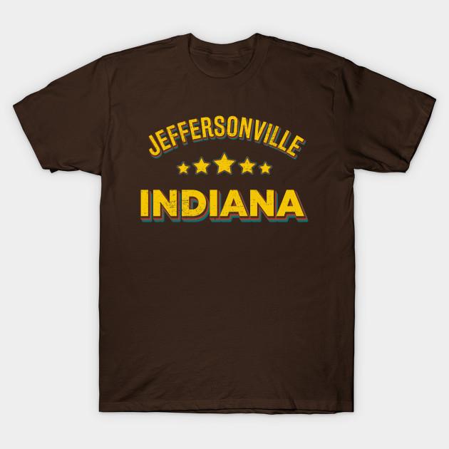 Men Premium Cotton Harajuku T Shirt Jeffersonville Indiana Print Men's