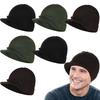 Unisex Warm Knitted Hats 2025 Fashion Thicken Fur Lined Soft Beanie Cap with Brim Thick Winter Knitted Hat for Men Women