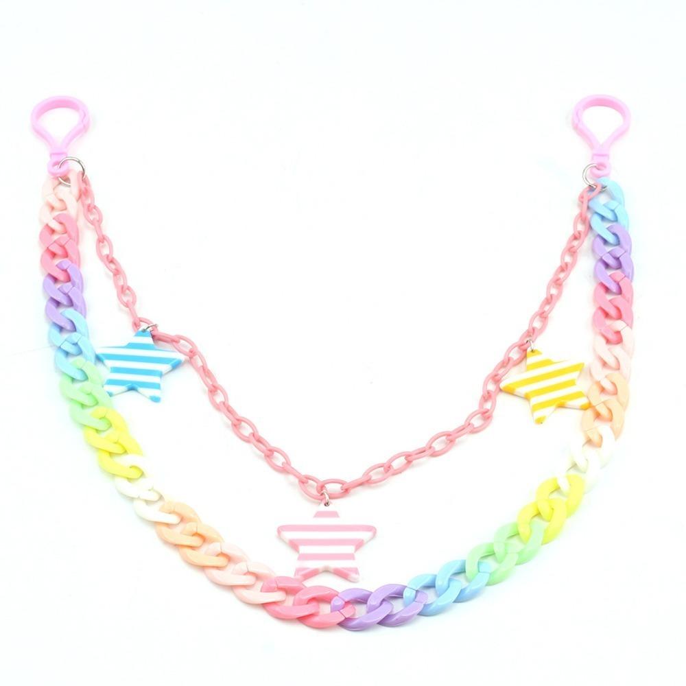 Double Layer Star Belt Chain Acrylic Cross Pants Chain Punk Heart Waist Chain  Jeans Decor