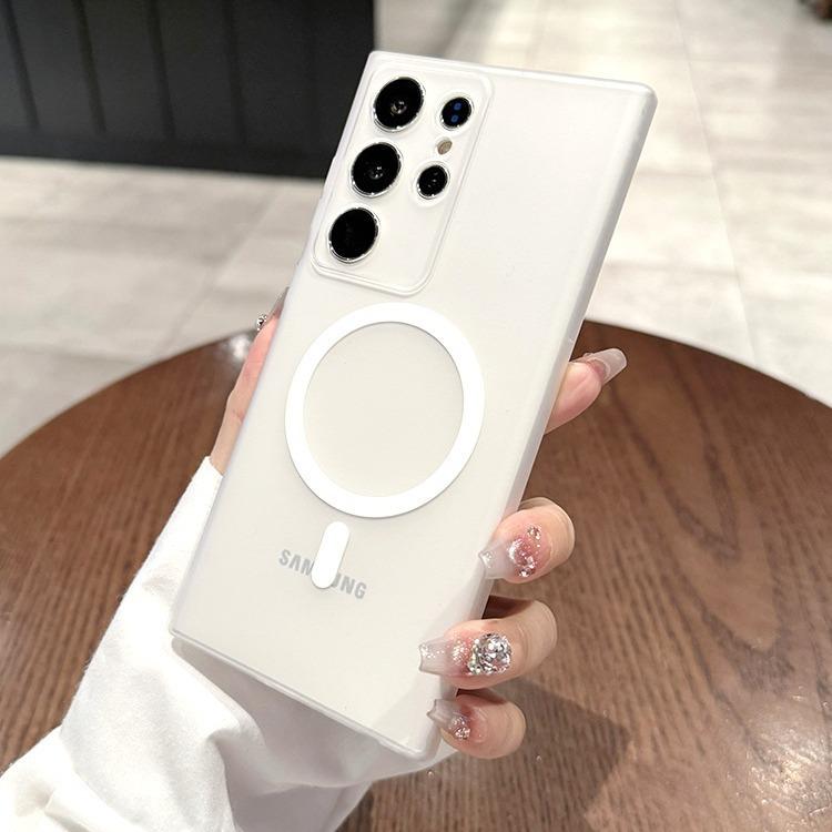 Suitable for Samsung S25ULTRA Matte Skin Feeling Protective Case S24 Refined Hole Ice Fog Magnetic Charging PC Phone Case S23