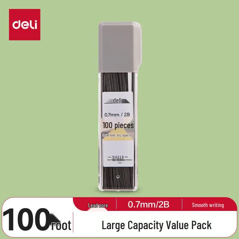 Deli 0.7mm 2B Mechanical Pencil Lead Refill, 100 Pcs