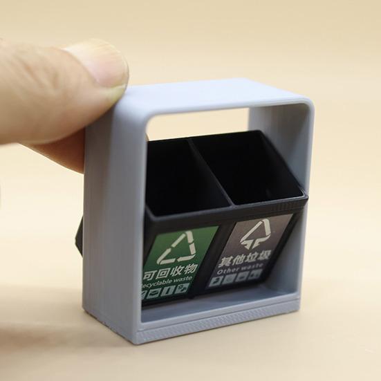 Miniature Trash Can 1/12 Scale Doll Mansion Accessories Realistic Tiny Outdoor Trash Bin for Imaginative Play Collectors
