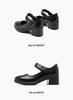 Red Dragonfly Women's Mary Jane Summer High Heels: Thick Sole Leather Casual Shoes