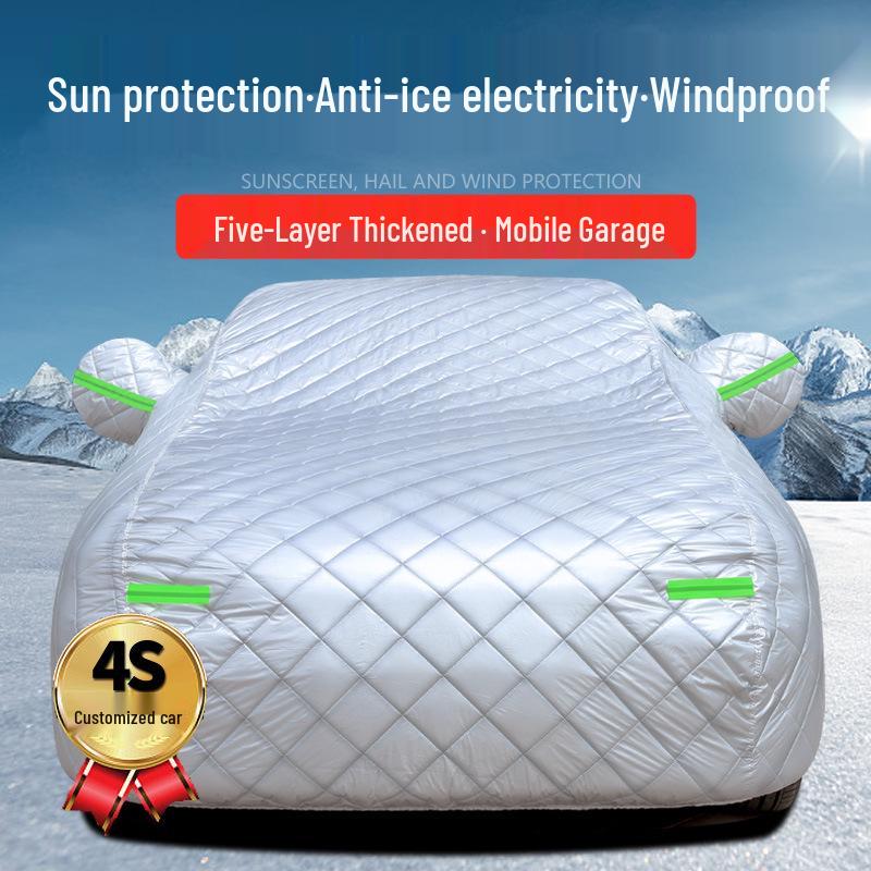 Verdickte Winter-Baumwoll-Autoschutzhülle: Schutz vor Wärme, Kälte, Regen & Schnee, Universelle Passform