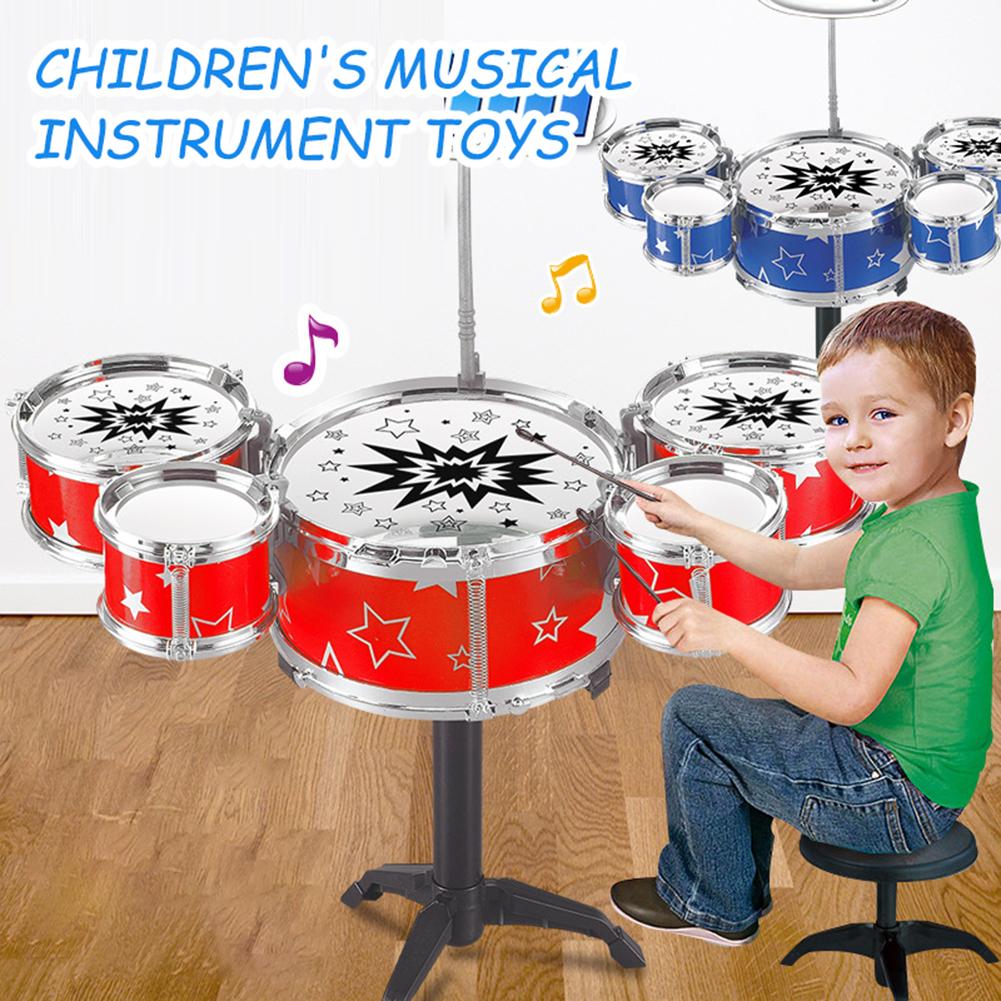 Mini Five-Drum Set Toys For Kid Puzzle Musical Instrument Playthings Gift For New Year Xmas drum set for kids