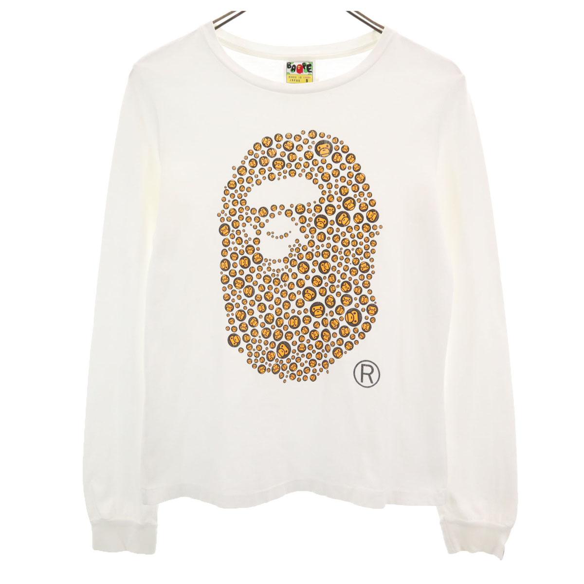 

BAPE сделано в Японии Футболка с длинным рукавом S белая Рон Т Женская Б/У