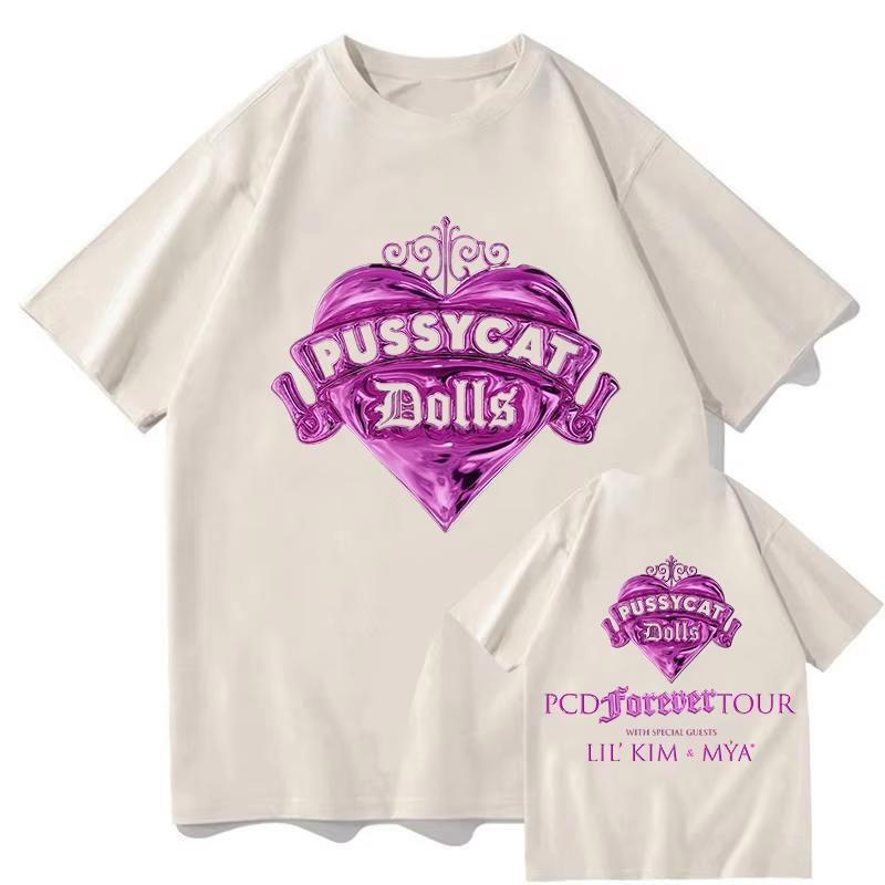 Unisex Pussycat Dolls Club Song Tshirts Casual Loose Summer Oneck Tshirts Unisex Streetwear Design Graphic Print Merch Clothing