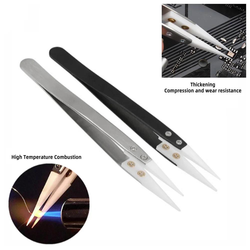 Ceramic Tweezers, High-Temperature Resistant, Acid and Alkali Corrosion Resistant, Insulated Clamping Tool