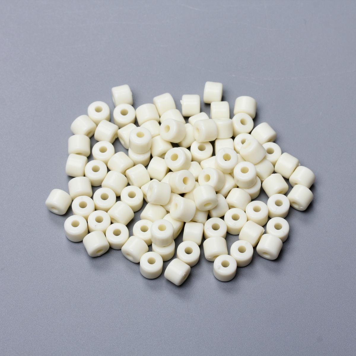 

100 шт. 6,5 мм Цилиндрические Акриловые Модные Бусины Сливочного Цвета для DIY Серьги Браслет Брелок Изготовление Материал для Рукоделия Ювелирные Аксессуары покинуть белый