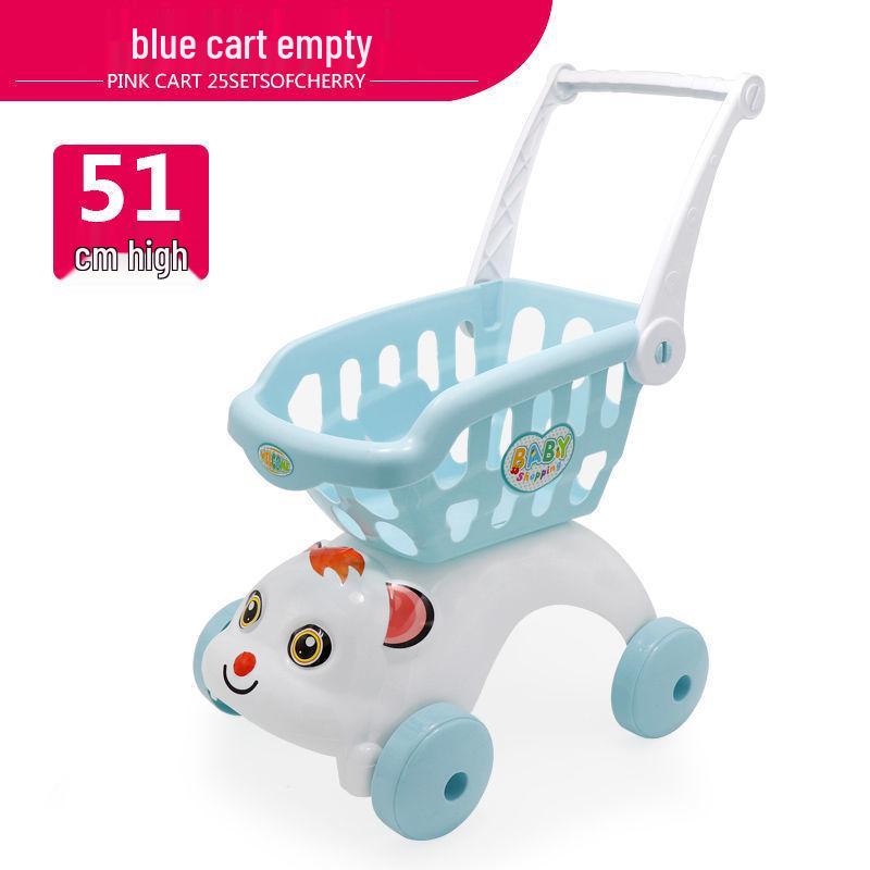 Large Kids' Grocery Cart with Fruit & Vegetable Play Set for Playhouse