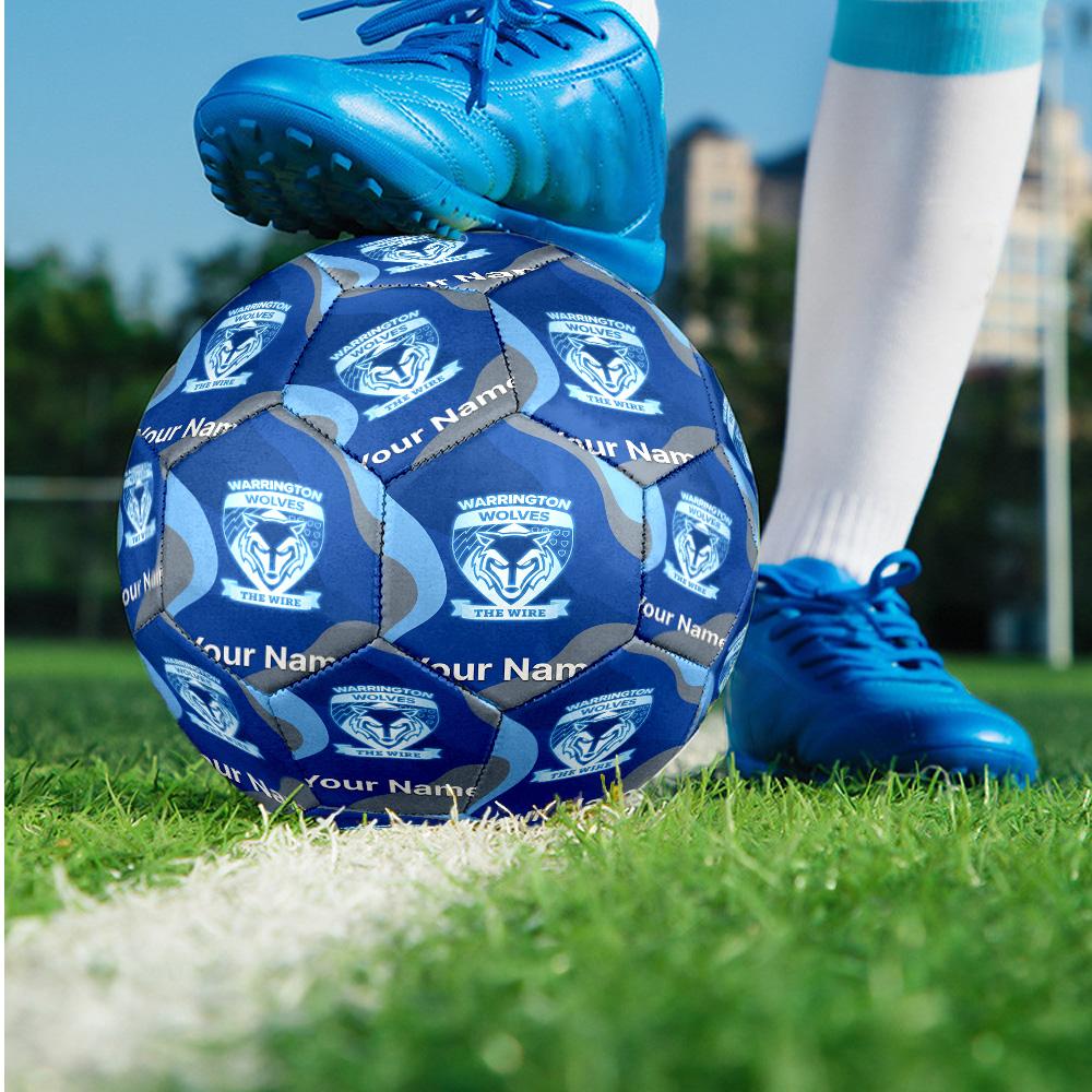Warrington Wolves FC Fashion Size 5 Football Wearproof Non‑Slip Soccer Ball For Sports Training Entertainment Use