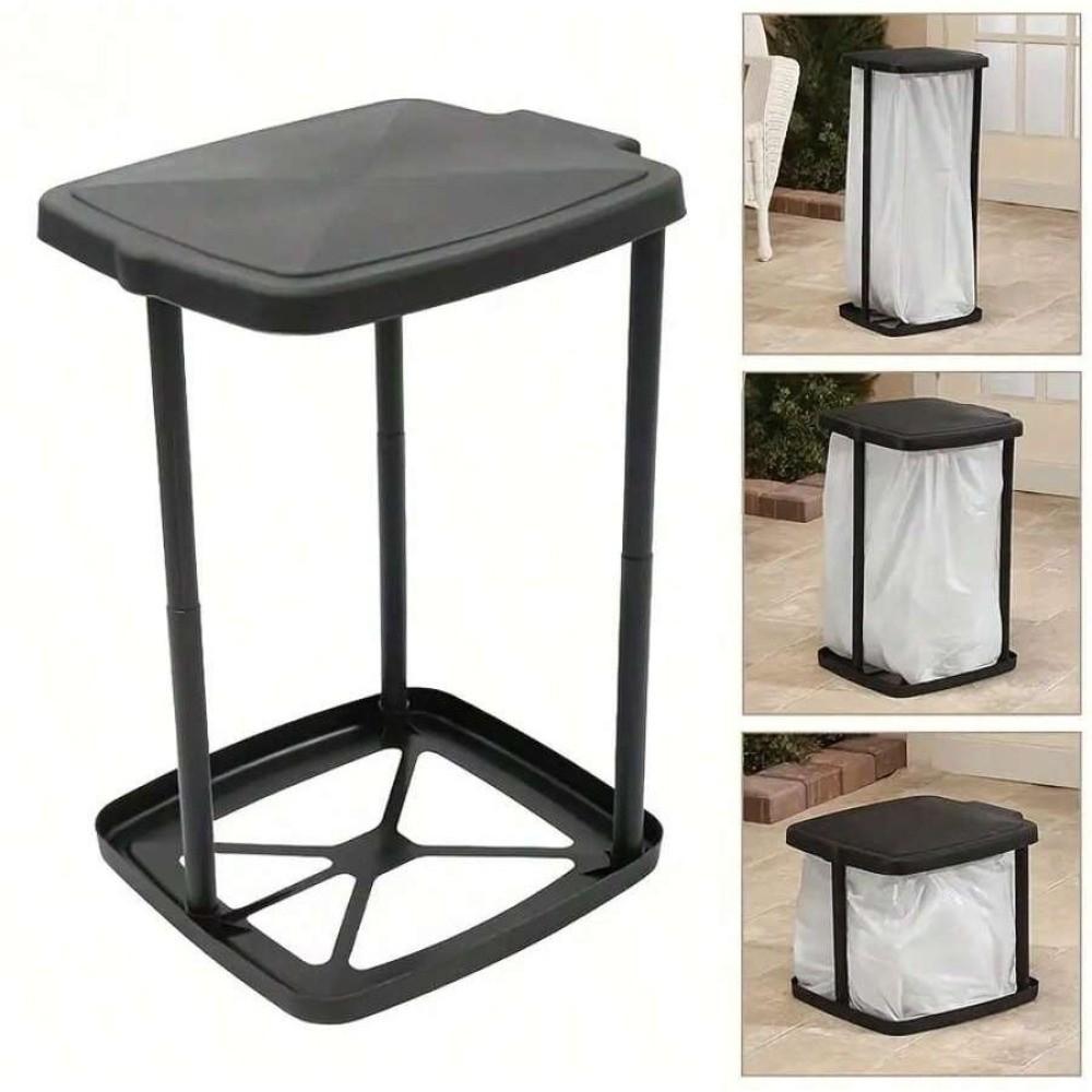 Foldable Retractable Rubbish Bag Stand ABS Plastic Folding Garbage Bin For Home Use