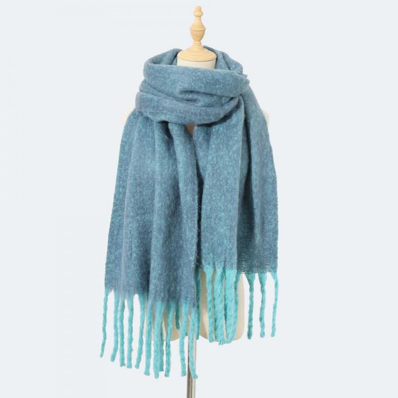 Faux Mohair Thick Knit Scarf Soft Warm Solid Color Women Men Fashion Casual Winter