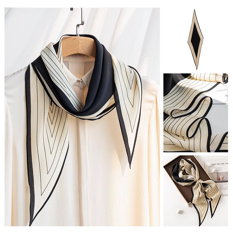 Autumn Double Crepe Silk Scarf: Versatile Casual Neck Warmer & Sun Protection Shawl for Women